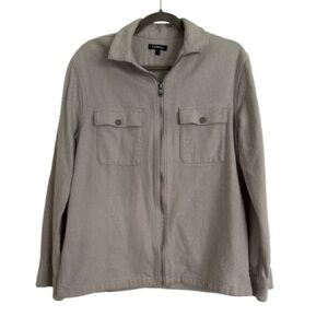 Express Men’s Gray Zip Front Shirt Jacket Shacket Utility Pocket Style M Medium